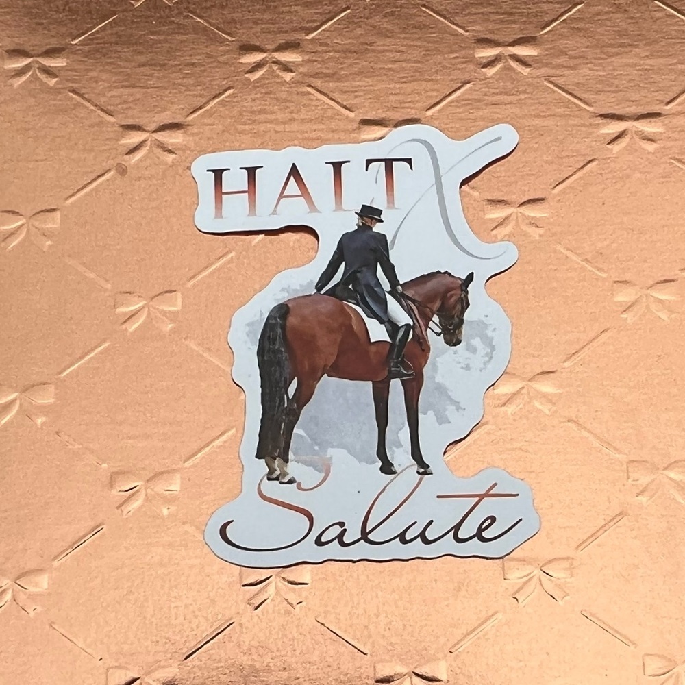 Halt Salute Equestrian Horse Girl Horse Boy Cowboy CowGirl Single Sticker